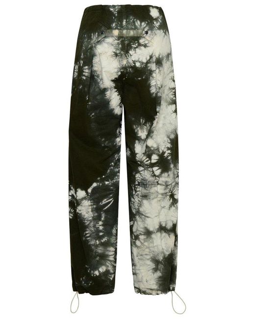 DARKPARK Green Tie-Dyed Wide-Leg Cargo Pants