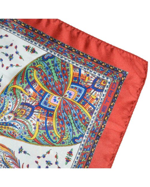 Etro Multicolor Pattern Silk Scarf