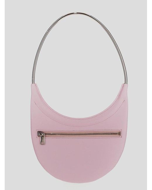 Coperni Pink Ring Swipe Logo Plaque Shoulder Bag