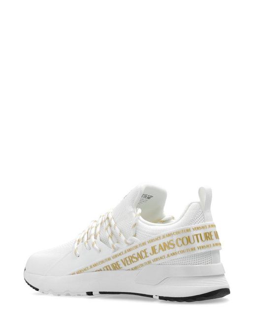 Versace White Dynamic Sneakers In Stretch Knit