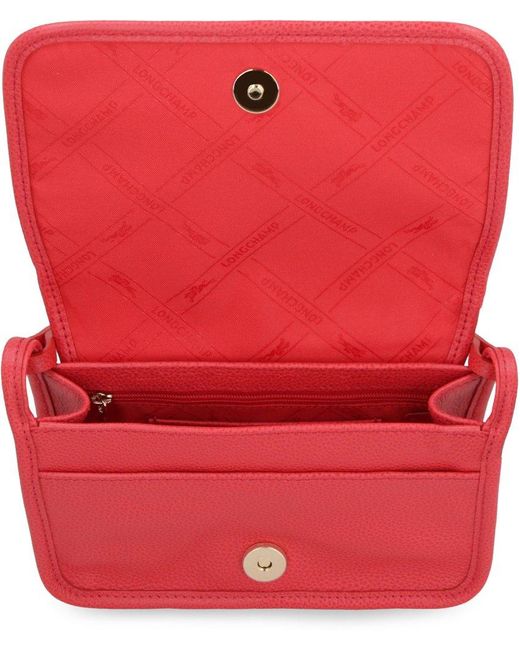 Longchamp Red Le Foulonné Leather Crossbody Bag