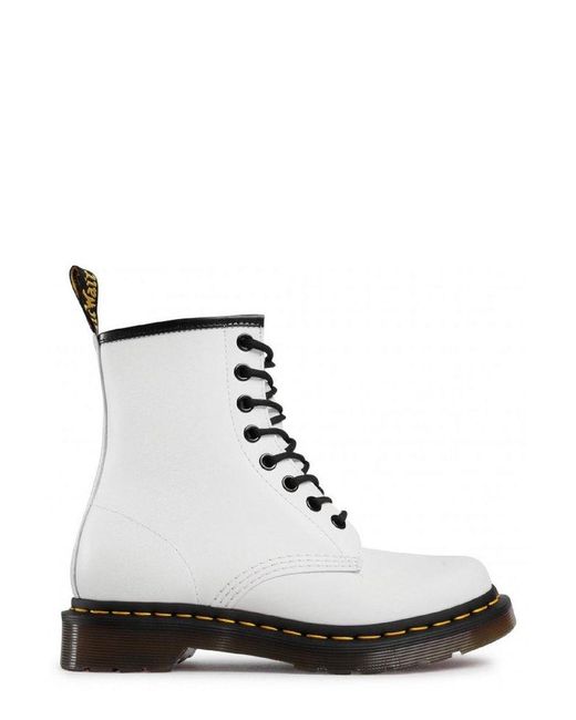 Dr. Martens White 1460 Round Toe Lace-up Boots