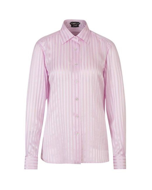 Tom Ford Pink Striped Silk Shirt