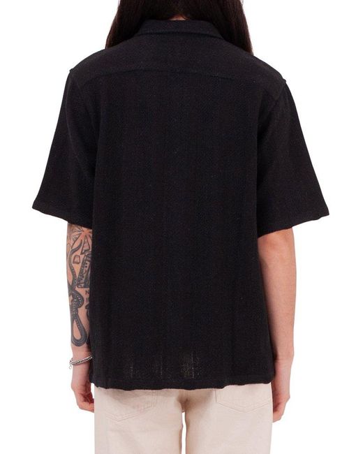 sunflower Black Short Sleeved Knitted Shirt for men