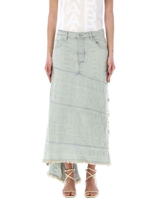 Marc Jacobs Green Monogram Denim Skirt