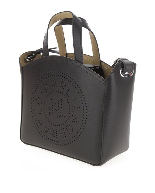 Karl Lagerfeld Black K/circle Perforated Small Tote Bag