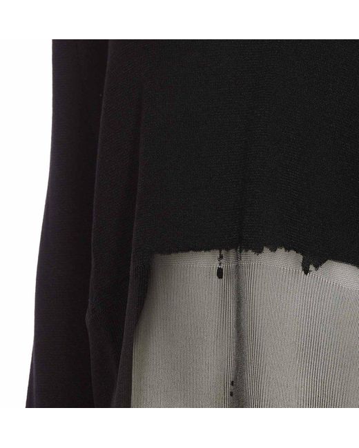 Roberto Collina Black Mesh Panelled Knit Sweater