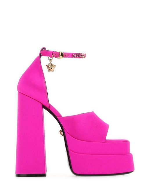 Versace Pink Medusa Aevitas Platform Sandals