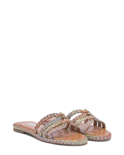 Aquazzura Multicolor Almond-Toe Logo Detail Slides