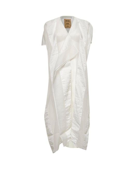 Uma Wang White Linen And Silk Abby Dress