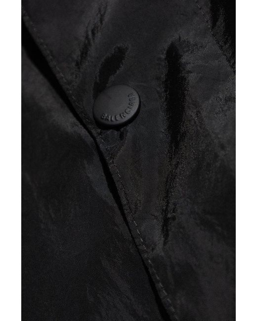 Balenciaga Black Hooded Oversized Jacket