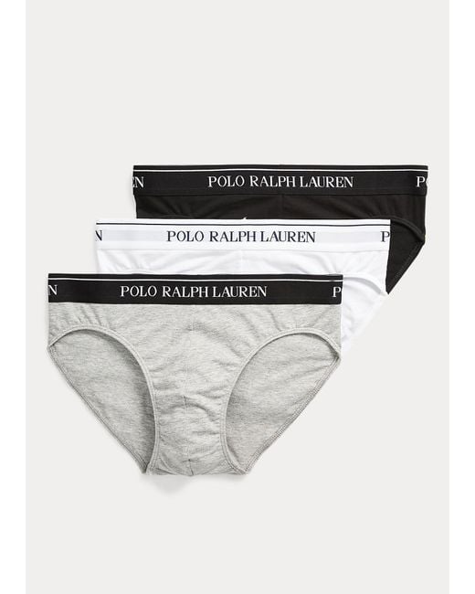 Polo Ralph Lauren Low-rise-brief 3-pack in White for Men | Lyst