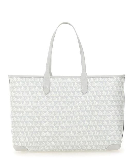 Anya Hindmarch White "I Am A Plastic Bag Wink" Tote Bag Small