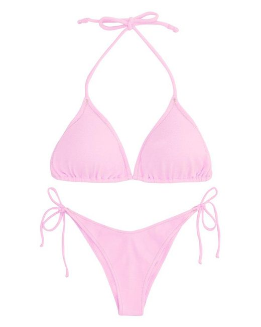 Reina Olga Susan Halterneck Triangle Bikini Set in Pink Lyst UK