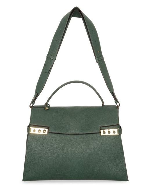 Delvaux Green Tempete Xl Pebbled Tote