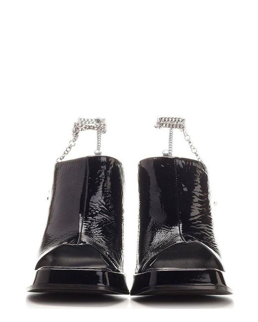 Alexander McQueen Black Ankle Chain Strap Sandals