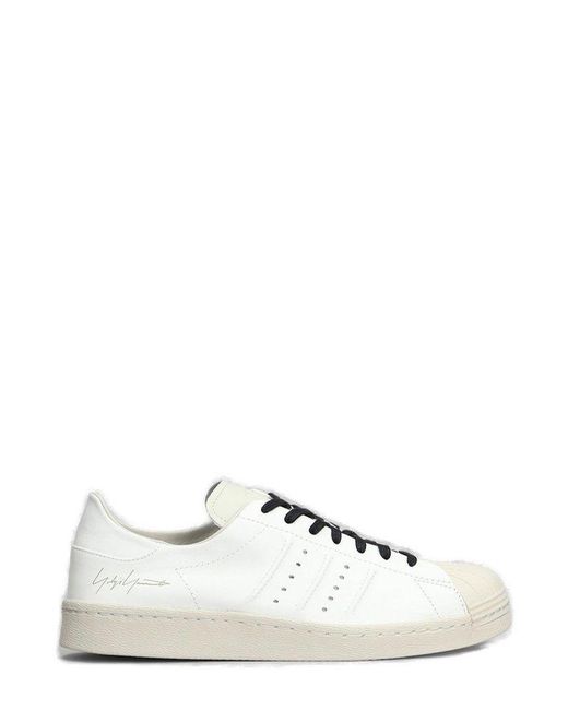 Y-3 White Superstar Lace-up Sneakers for men