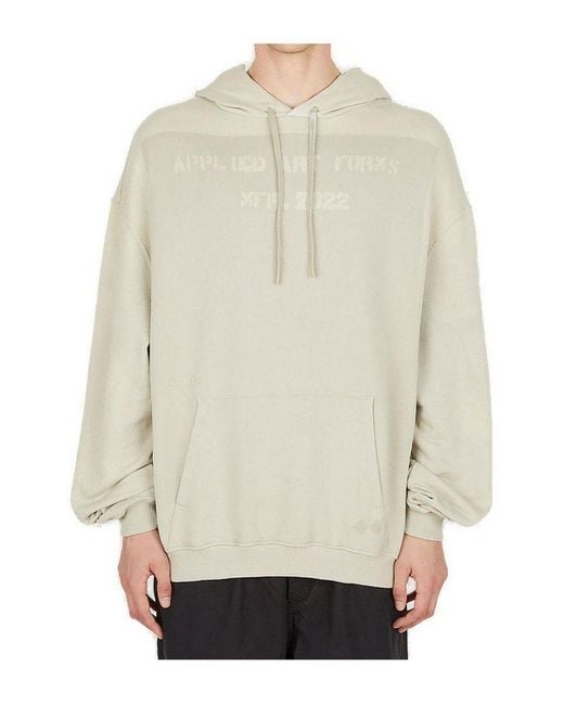 Applied Art Forms Natural Stencil Hooded Pullover for men