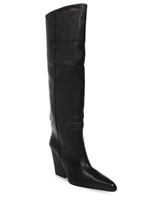 Paris Texas Black Jane Knee-High Boots