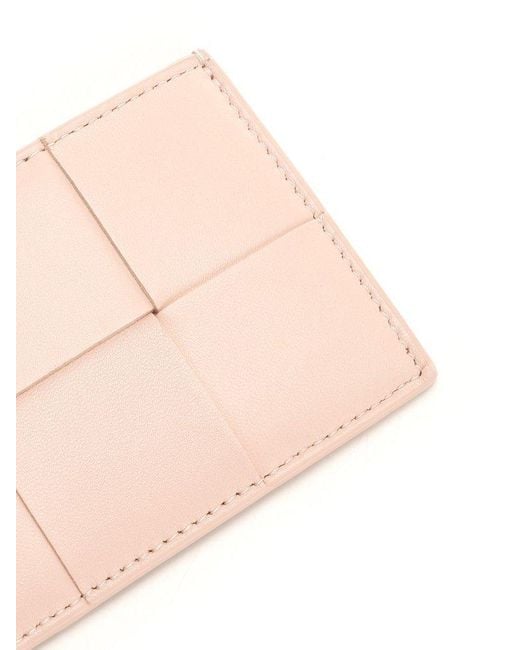 Bottega Veneta Pink Logo Dembossed Card Holder