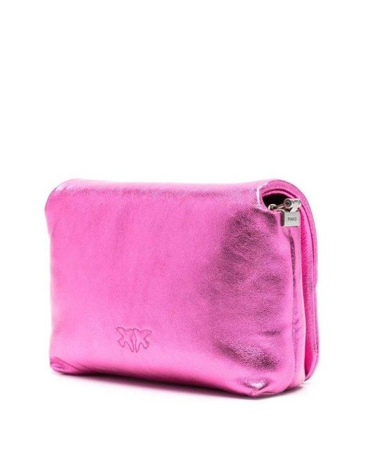 Pinko Pink Baby Love Click Puff Metallic Shoulder Bag