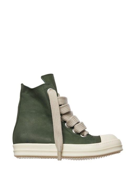 Rick Owens ダークグリーン レザー lace-up スニーカー Rick Owens High-top Lace-up Sneakers in Green for Men | Lyst