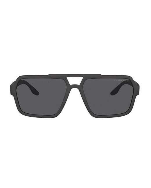 Prada Gray Aviator Sunglasses for men