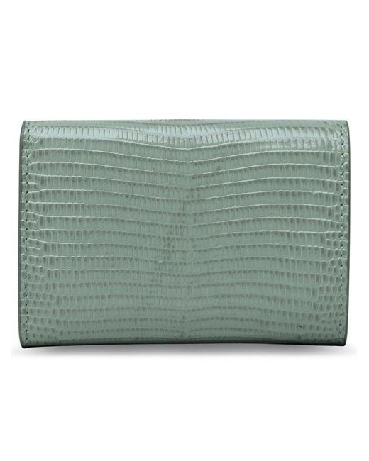 Jil Sander Green Pastel Calf Leather Wallet