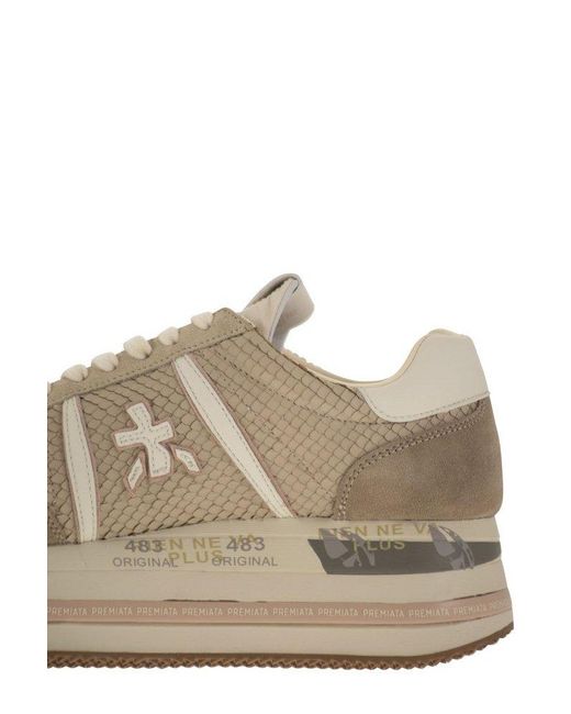 Premiata Natural Beth Lace-Up Sneakers