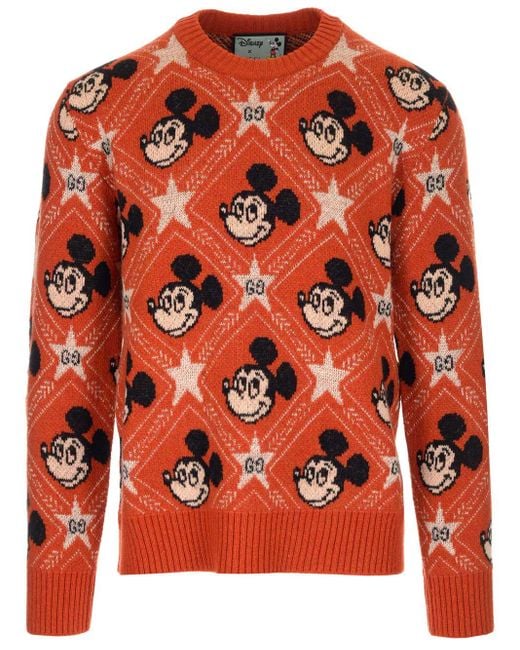 Gucci Orange X Disney GG Mickey Mouse Jumper for men