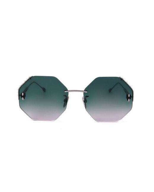 Isabel Marant Black Polygonal Frame Sunglasses