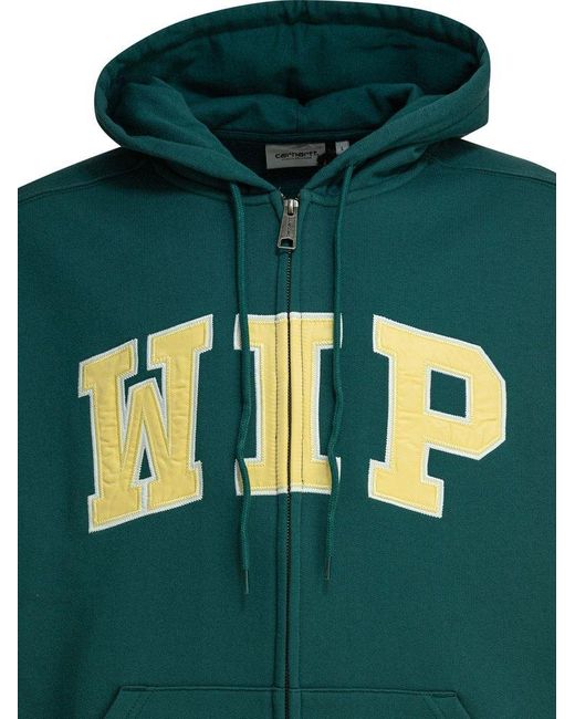 Carhartt Green Hooded Wip Sweat Jacket for men