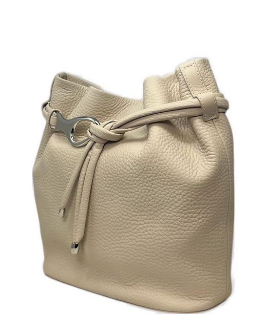 Orciani Gray Dori Soft Strap Bucket Bag