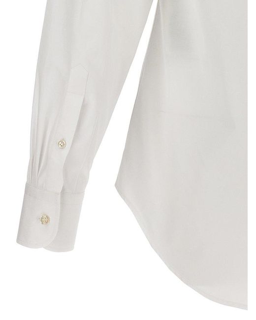 Alexander McQueen White Embroidered Collar Shirt Shirt, Blouse for men