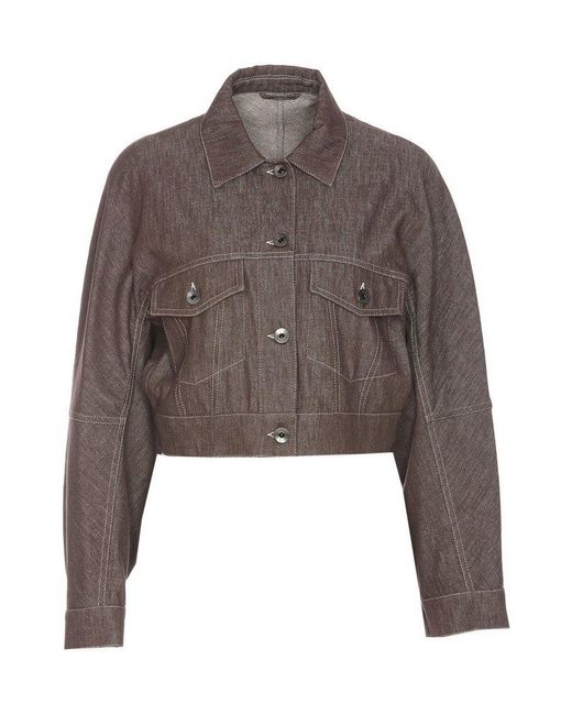 Brunello Cucinelli Black Embellished Cropped Jacket