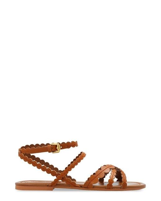 See By Chloé Brown Kaddy Ankle-strapped Sandals
