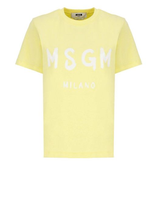 MSGM Yellow T-Shirts And Polos