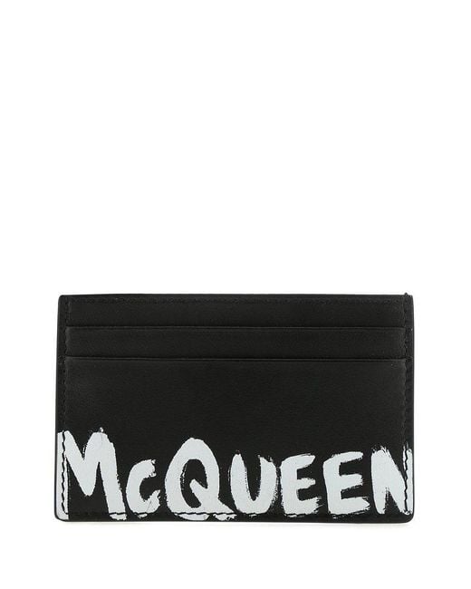 Alexander McQueen Black Graffiti Logo Printed Cardholder