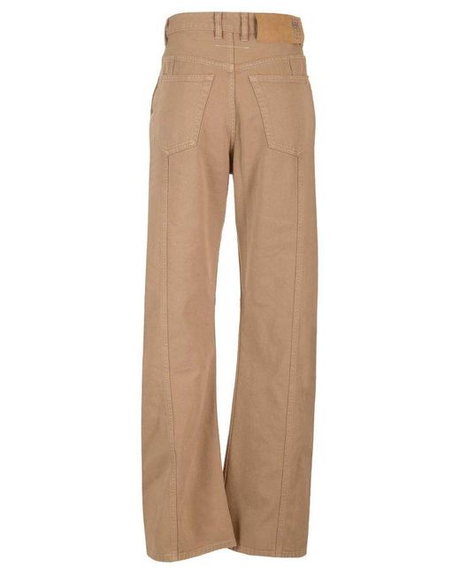 MM6 by Maison Martin Margiela Natural Trousers In Cotton Twill
