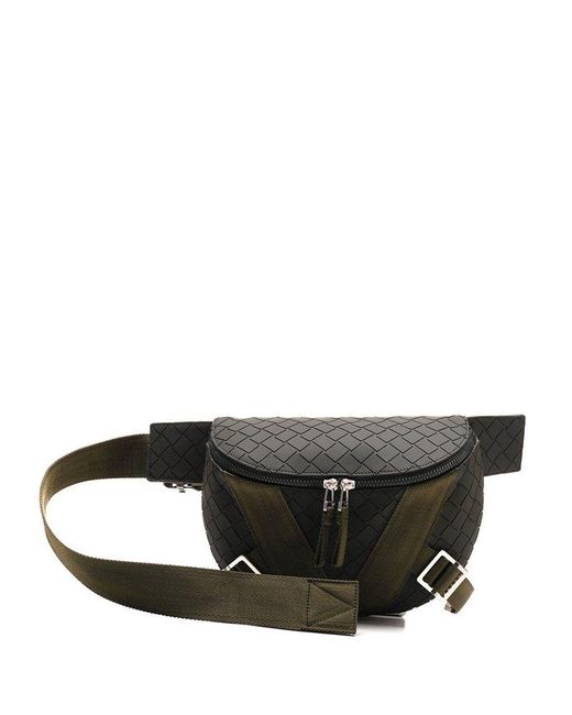 Bottega Veneta Black Intrecciato Belt Bag for men