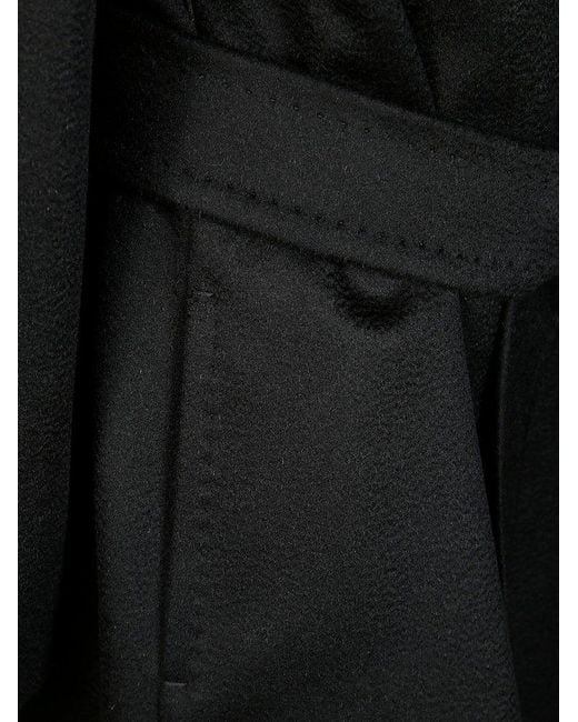 Max Mara Black Belted Long-Sleeved Coat