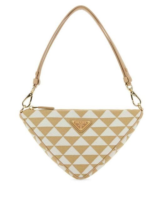 Prada Multicolor Logo-triangle Embroidered Zipped Mini Shoulder Bag