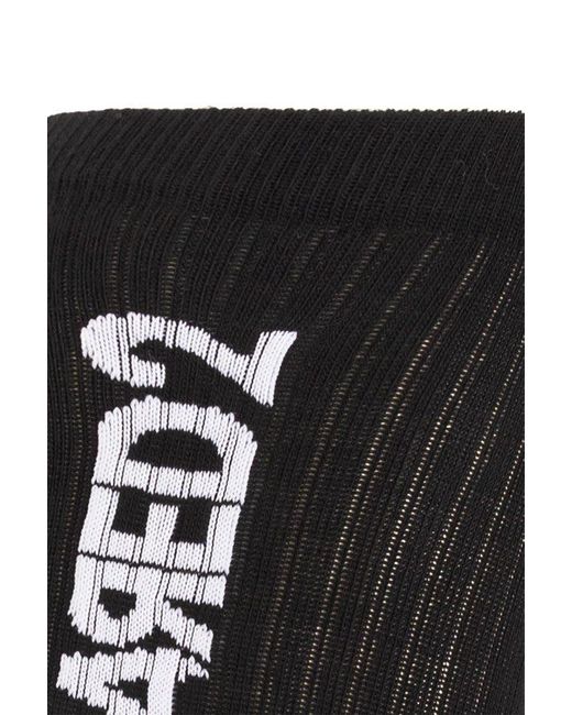 DSquared² Black Socks With Logo, for men