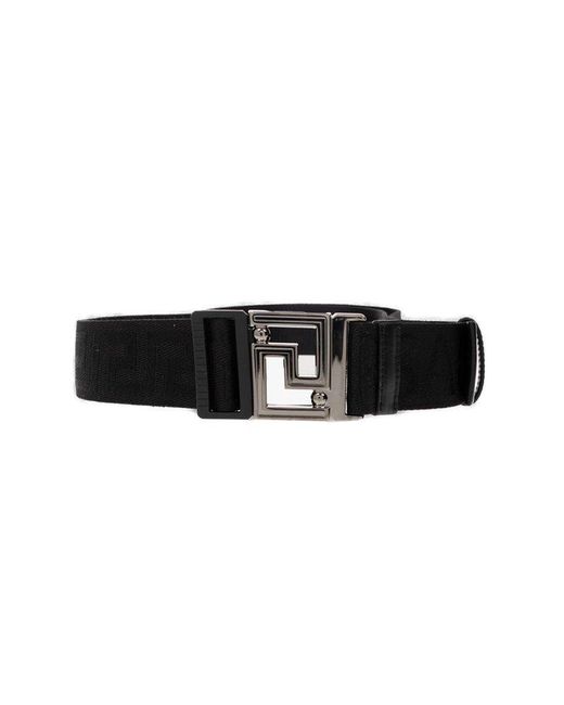 Versace Black Logo-jacquard Reversible Belt for men