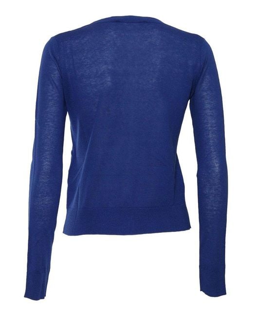 Weekend by Maxmara Blue V-Neck Knitted Twin Set
