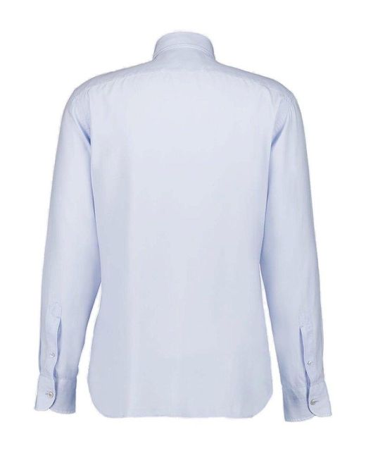 Tom Ford Blue Long-Sleeved Button-Up Shirt for men