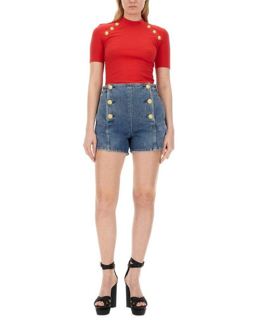 Balmain Red Slim Fit T-Shirt