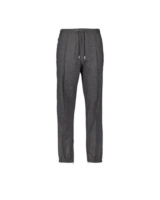 Dior Gray Homme Drawstring Straight-cut Pants for men