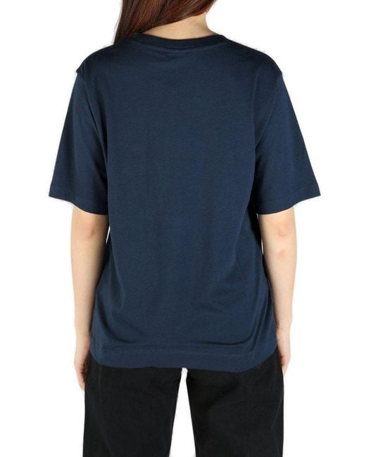 Dries Van Noten Blue Short-Sleeved Crewneck T-Shirt