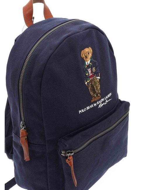 Polo Ralph Lauren Polo Bear Embroidered Backpack in Blue for Men | Lyst